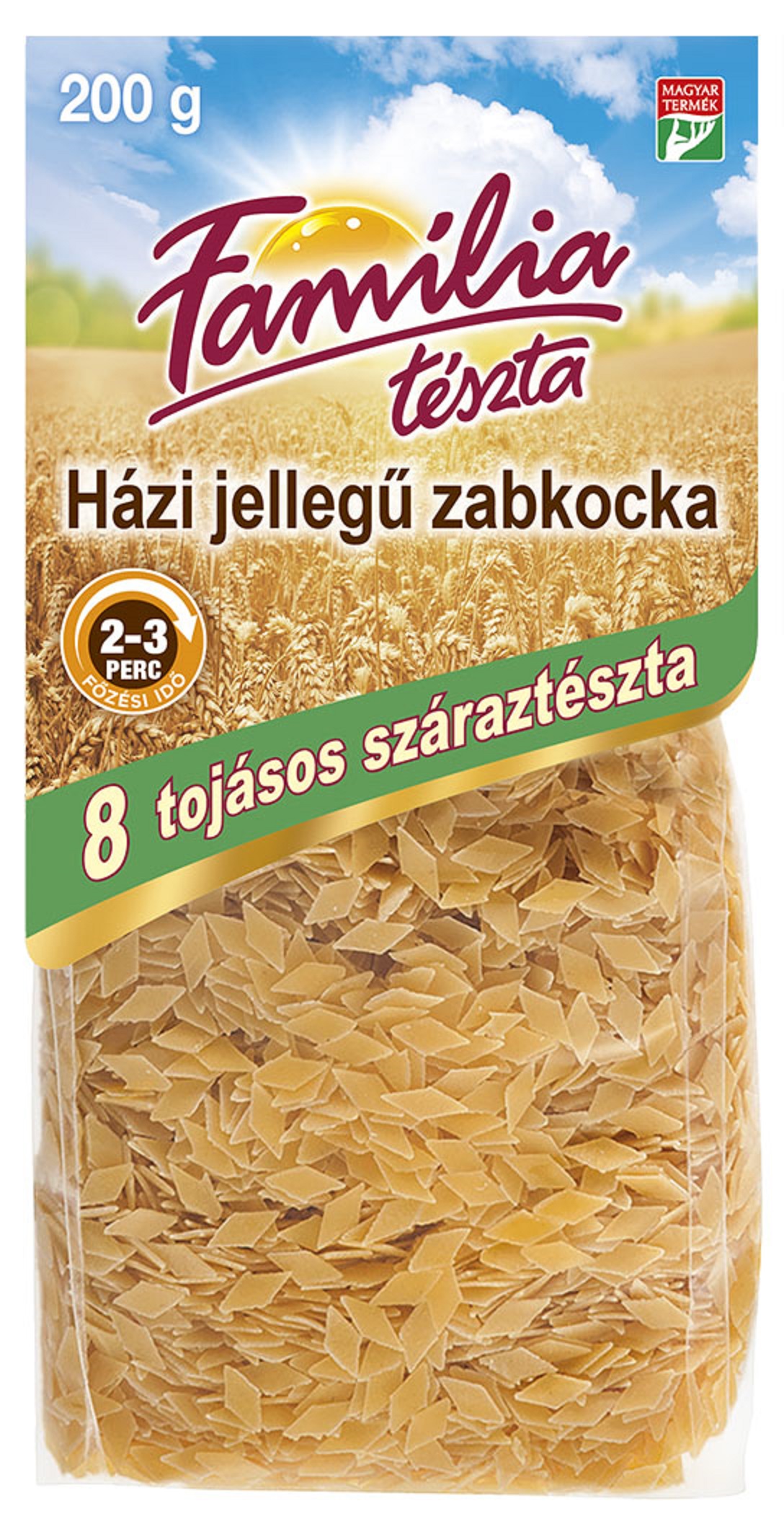 8 tojásos Zabkocka száraztészta 200 g